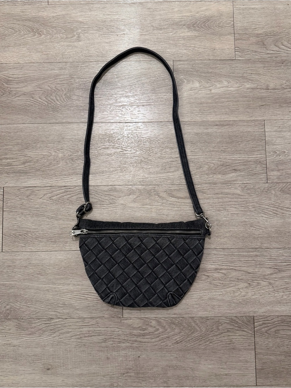 Patricia Nash Black Denim Woven Crossbody Bag NWT